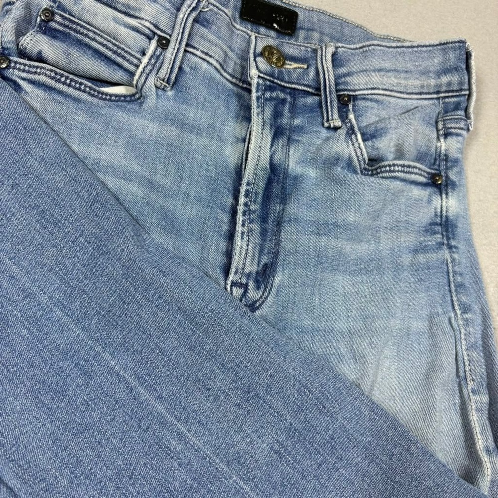 Mother Denim High Rise Straight Leg Jeans Light Wash Blue Womens Size 24